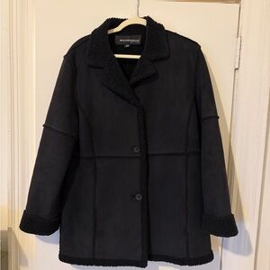 Vintage Women's Faux Suede Sherpa Black Weatherproof Garment Company Coat